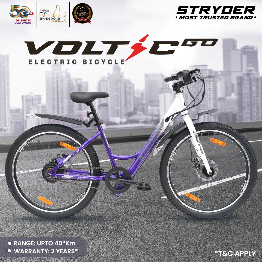 tata stryder voltic go ebike - purple