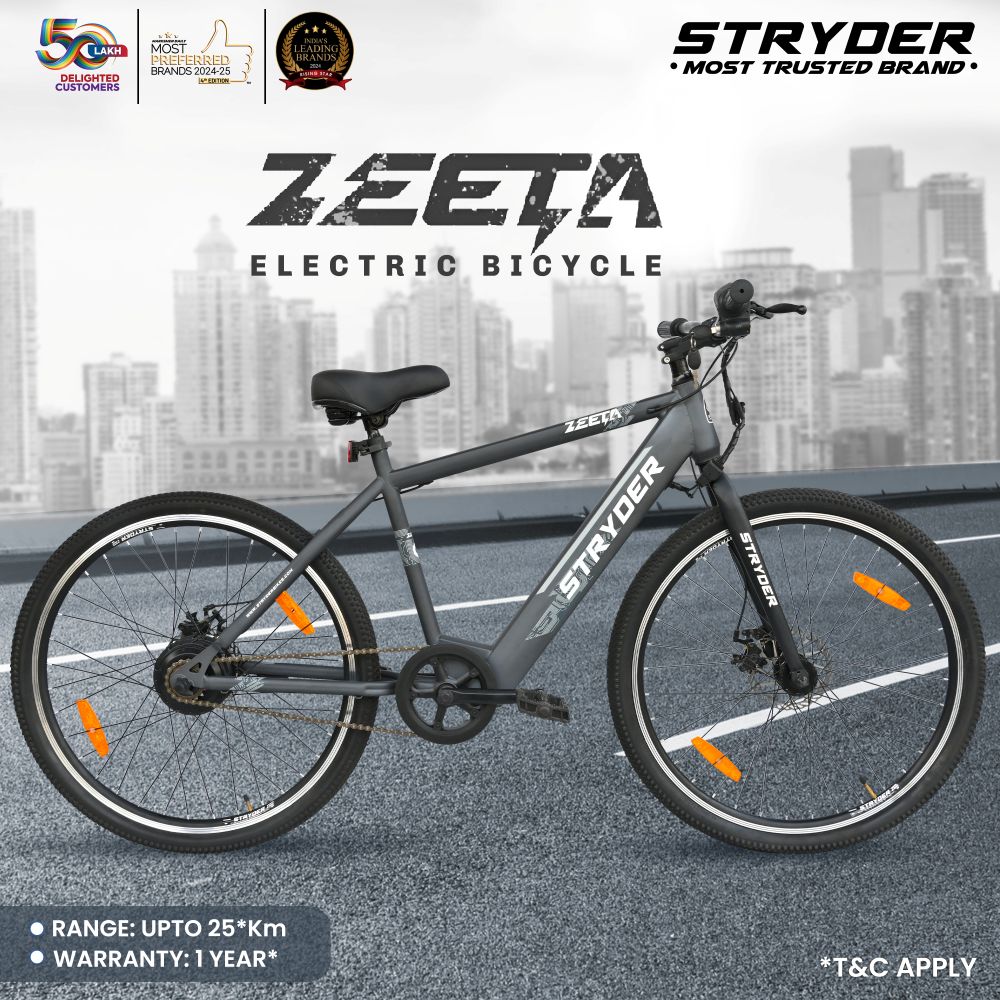 27.5 Inch TATA Zeeta Electric Bicycle - grey