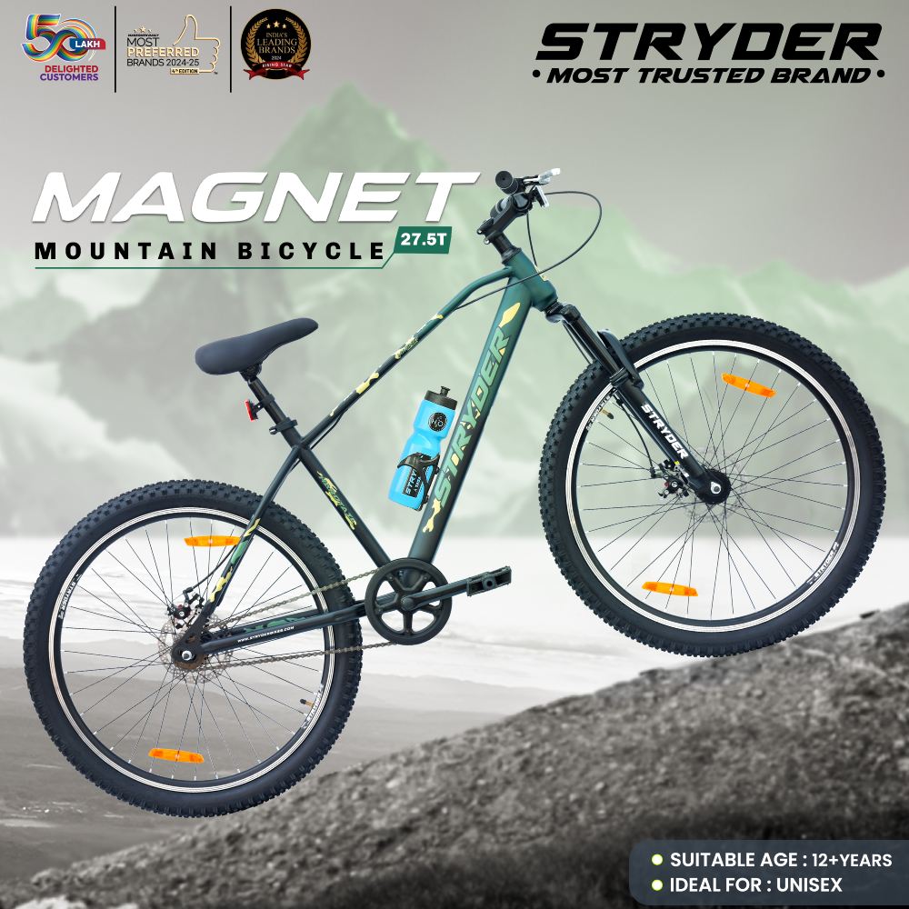 Black Military Green 27.5T Magnet Single Speed MTB Bike - black military green