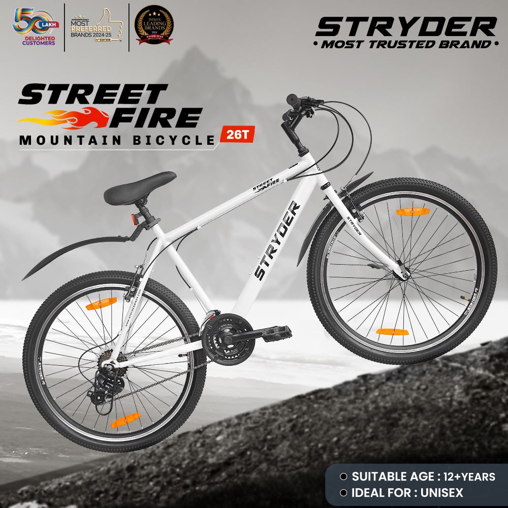 Street Fire 26T White MTB Bike - white