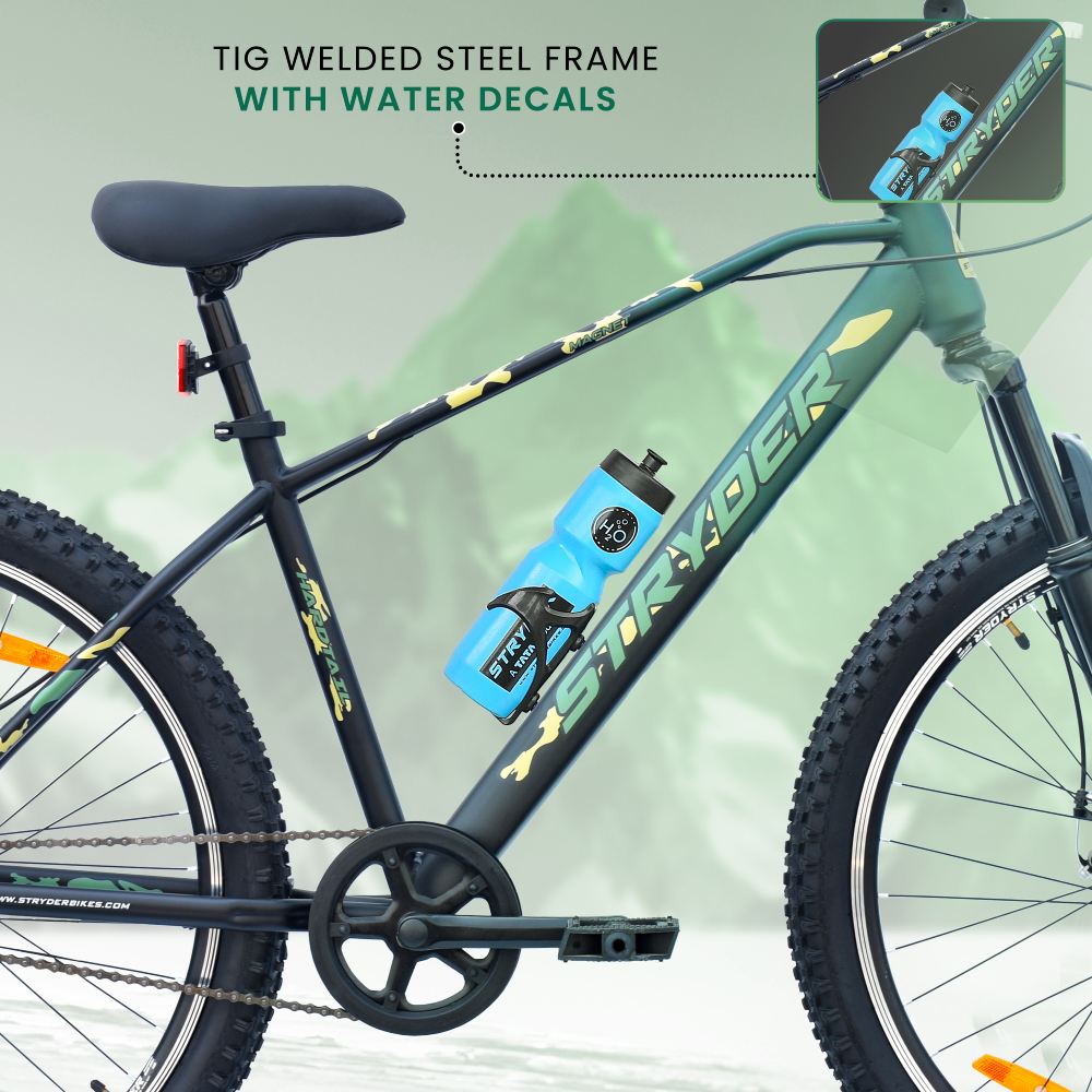 Black Military Green 27.5T Magnet Single Speed MTB Bike - black military green