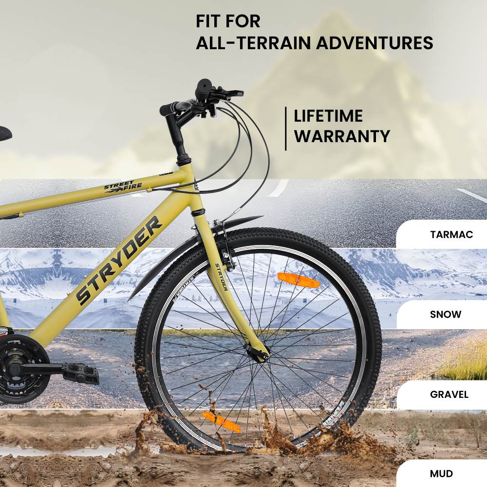 Street Fire 26T White MTB Bike - desert storm