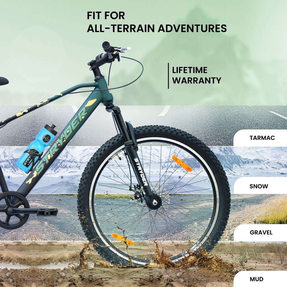 Black Military Green 27.5T Magnet Single Speed MTB Bike - black military green