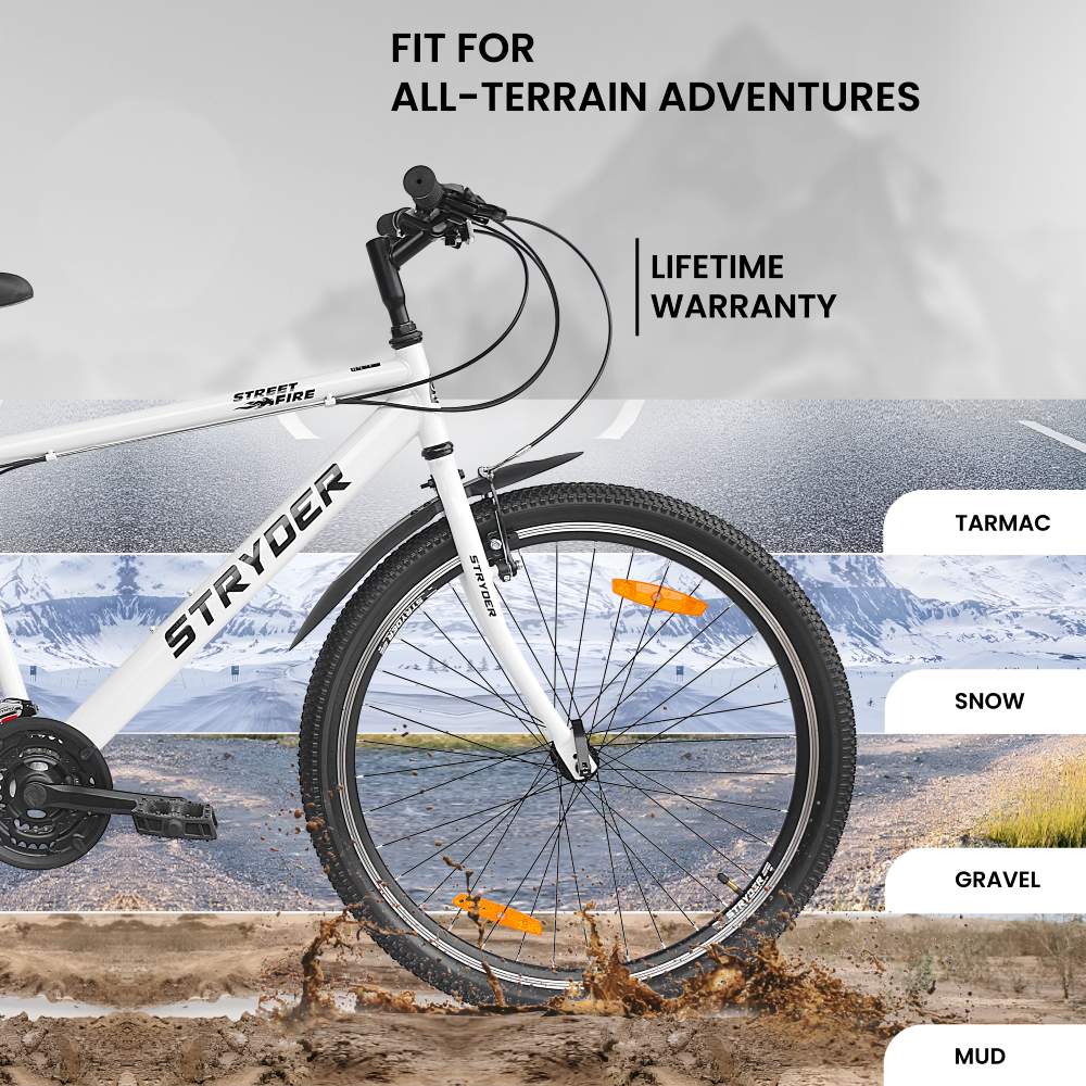 Street Fire 26T White MTB Bike - white