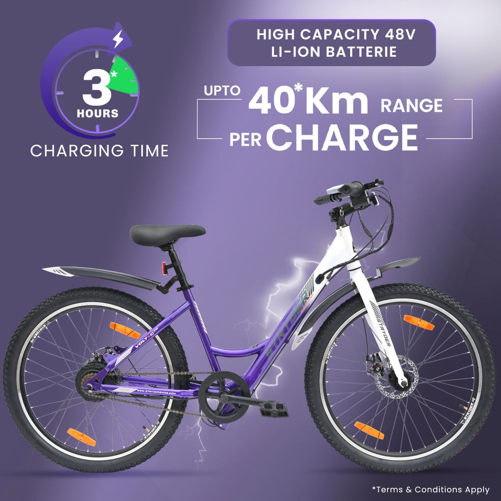 tata stryder voltic go ebike - purple