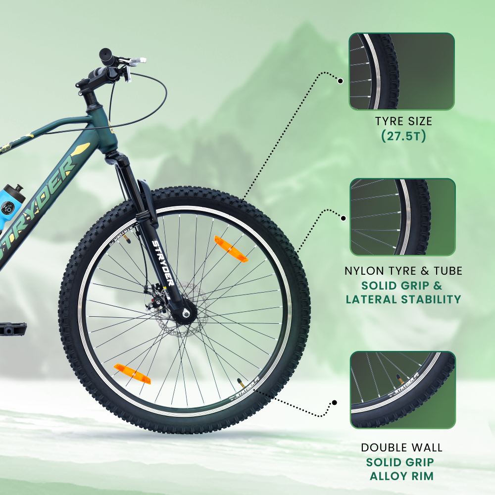 Black Military Green 27.5T Magnet Single Speed MTB Bike - black military green