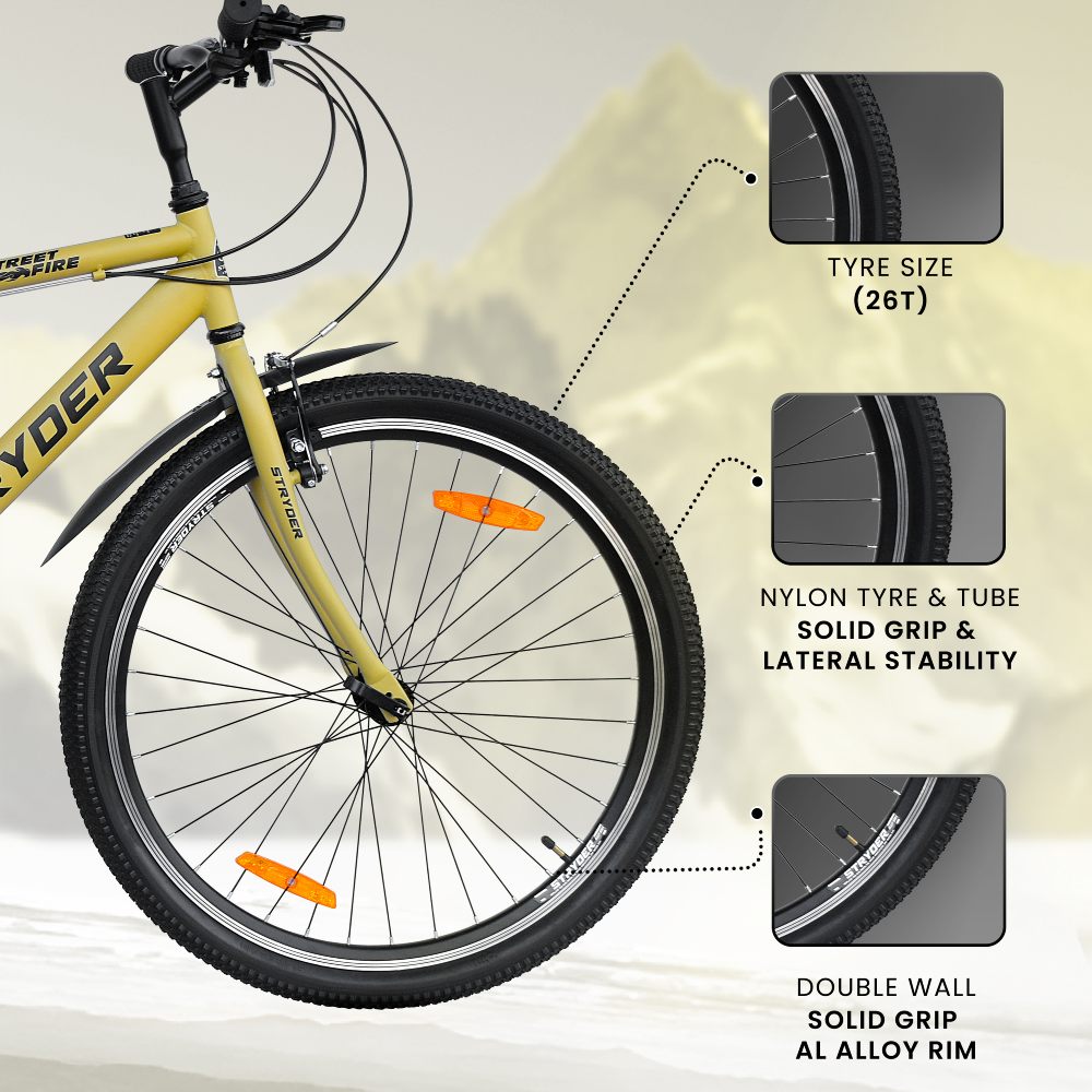 Street Fire 26T White MTB Bike - desert storm