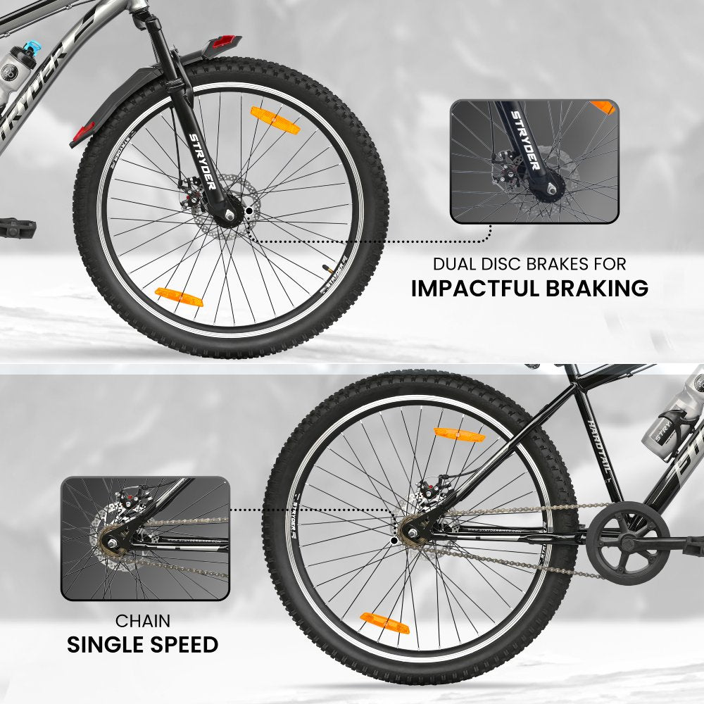 29T Black/Grey Wind Chaser MTB Bike - black/grey