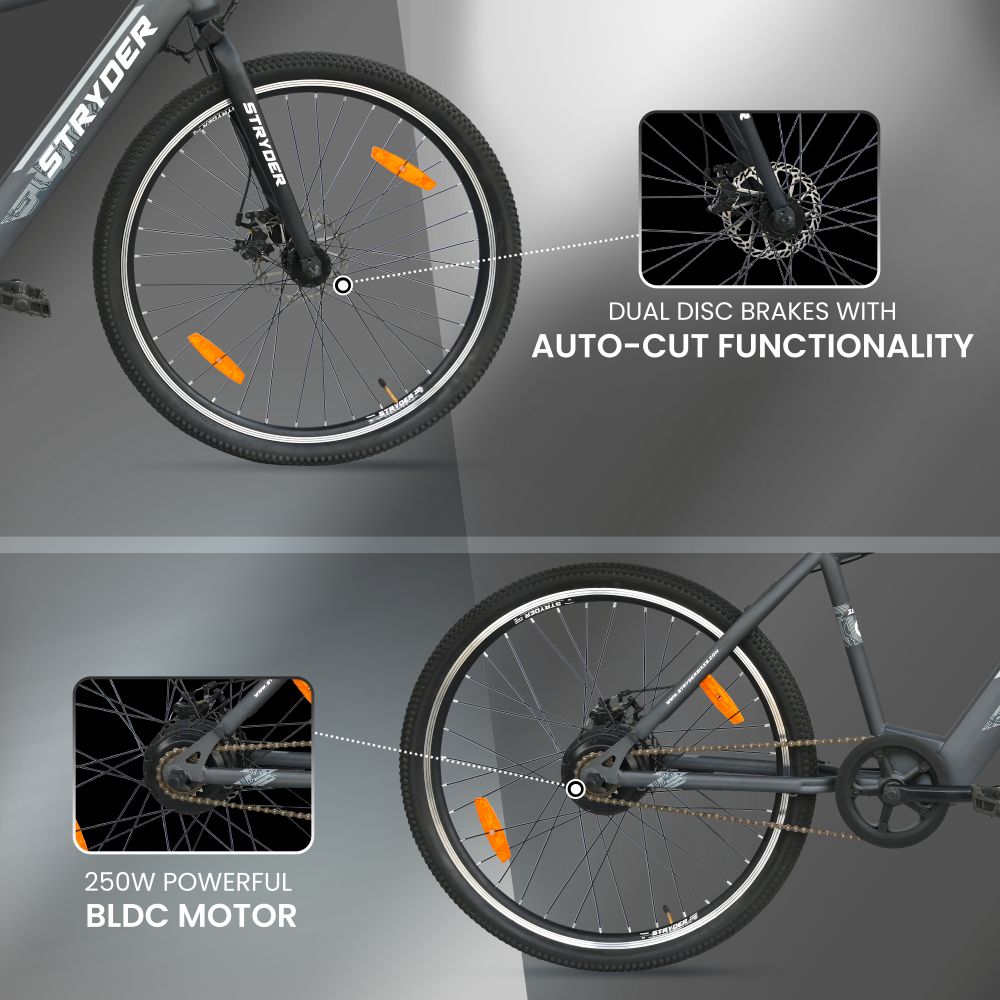 27.5 Inch TATA Zeeta Electric Bicycle - grey