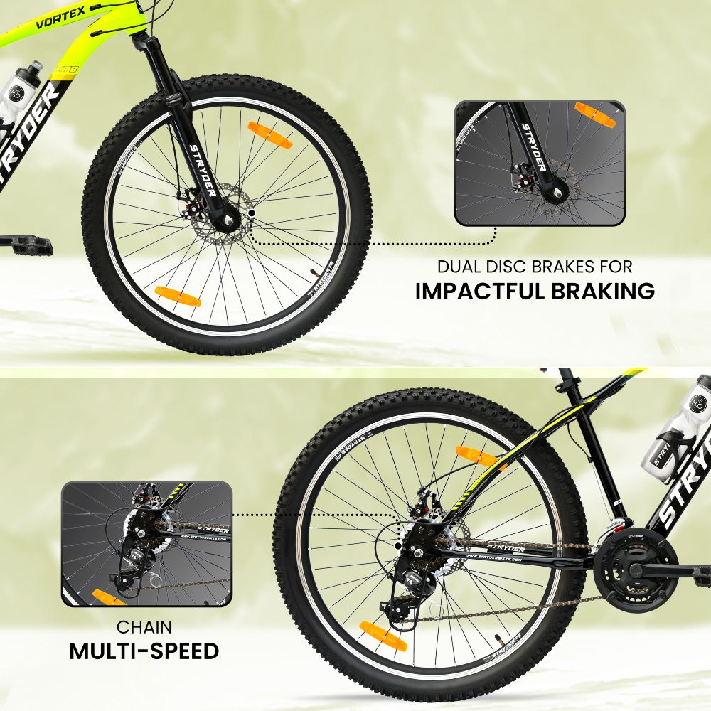 Vortex 21 Speed MTB Bike - black/green