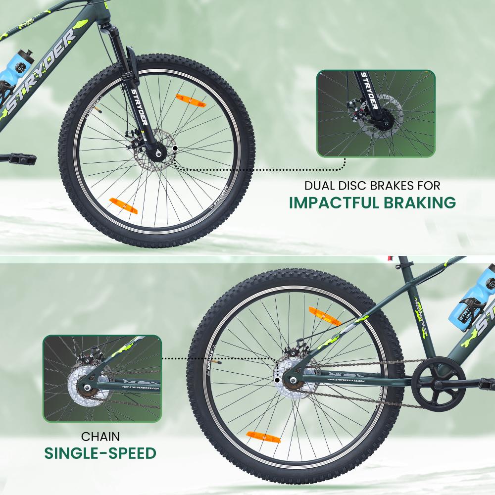 27.5T Single Speed Magnet Mountain Bike - military green