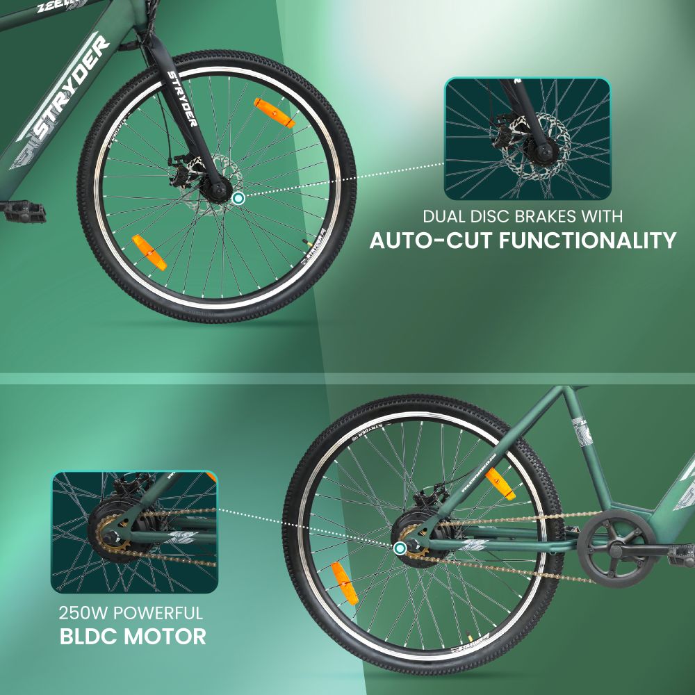 27.5 Inch TATA Zeeta Electric Bicycle - forest green