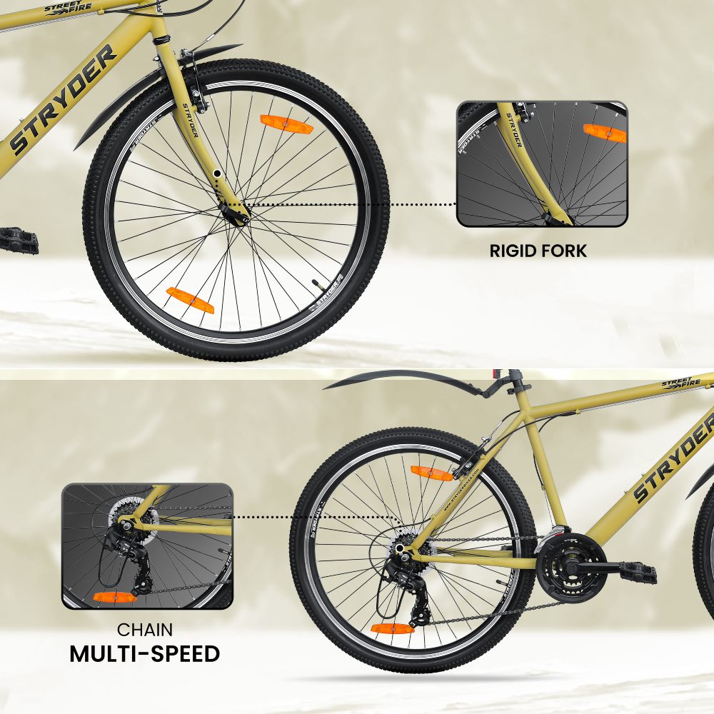 Street Fire 26T White MTB Bike - desert storm