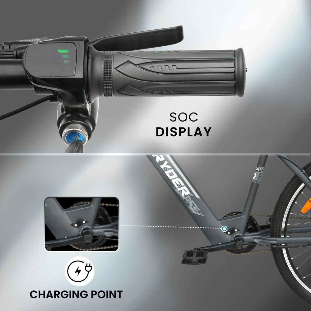 27.5 Inch TATA Zeeta Electric Bicycle - grey