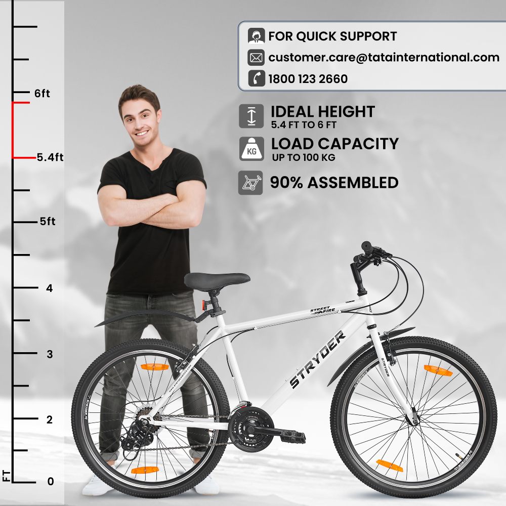 Street Fire 26T White MTB Bike - white