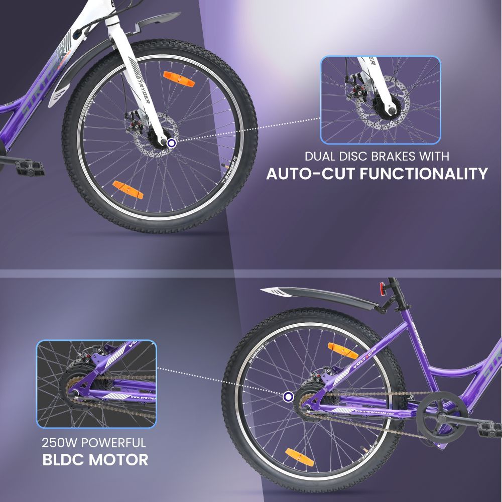 tata stryder voltic go ebike - purple