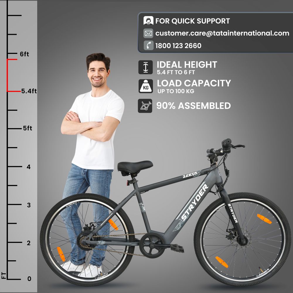 27.5 Inch TATA Zeeta Electric Bicycle - grey