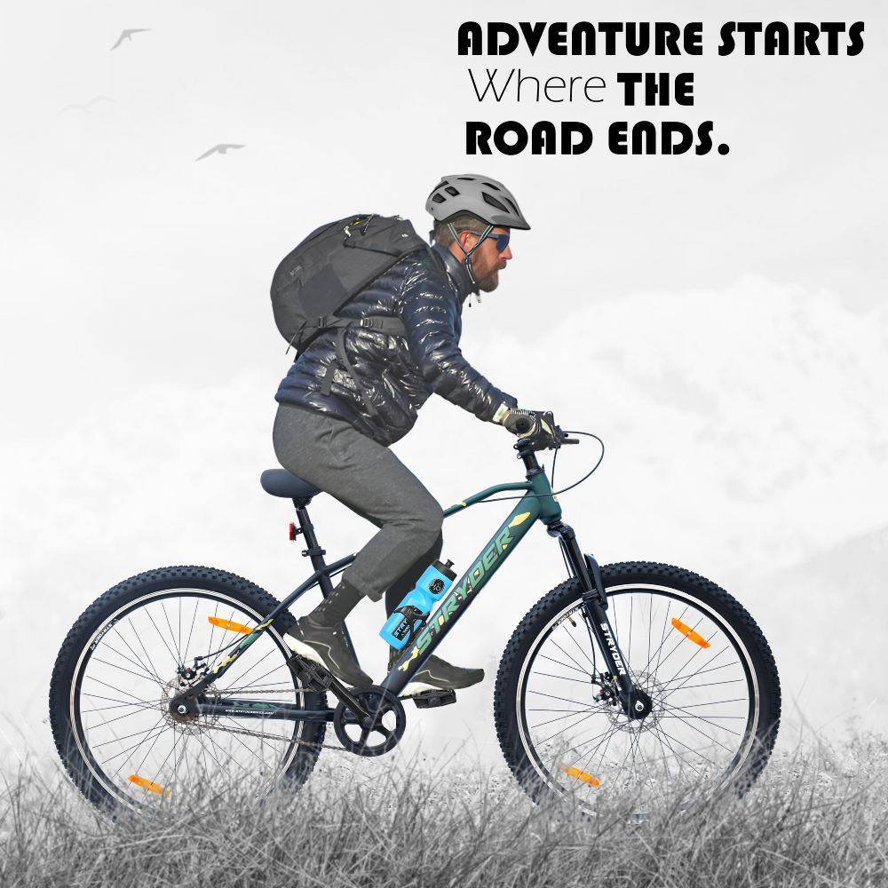 Black Military Green 27.5T Magnet Single Speed MTB Bike - black military green