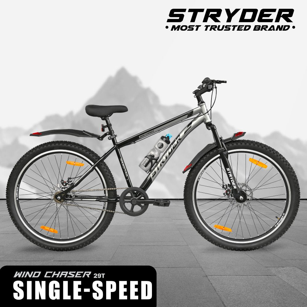 29T Black/Grey Wind Chaser MTB Bike - black/grey