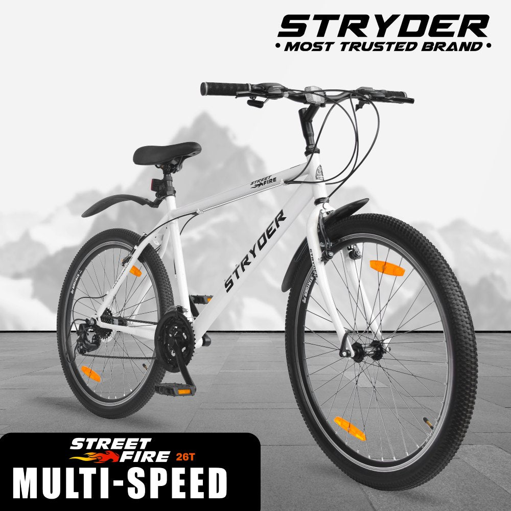 Street Fire 26T White MTB Bike - white
