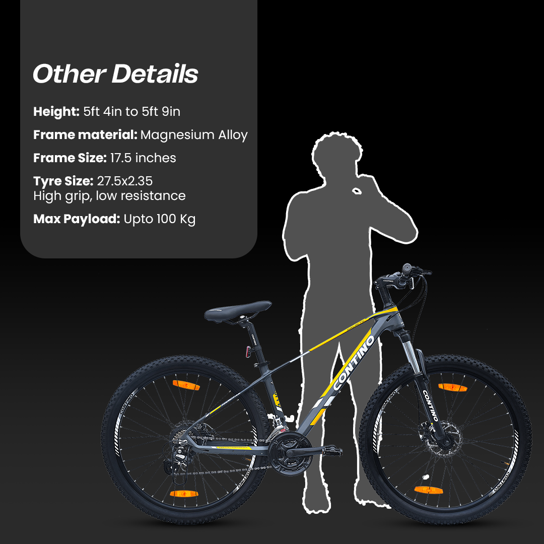 Contino 27.5 Inch Galactic MTB Cycle Other Details - grey