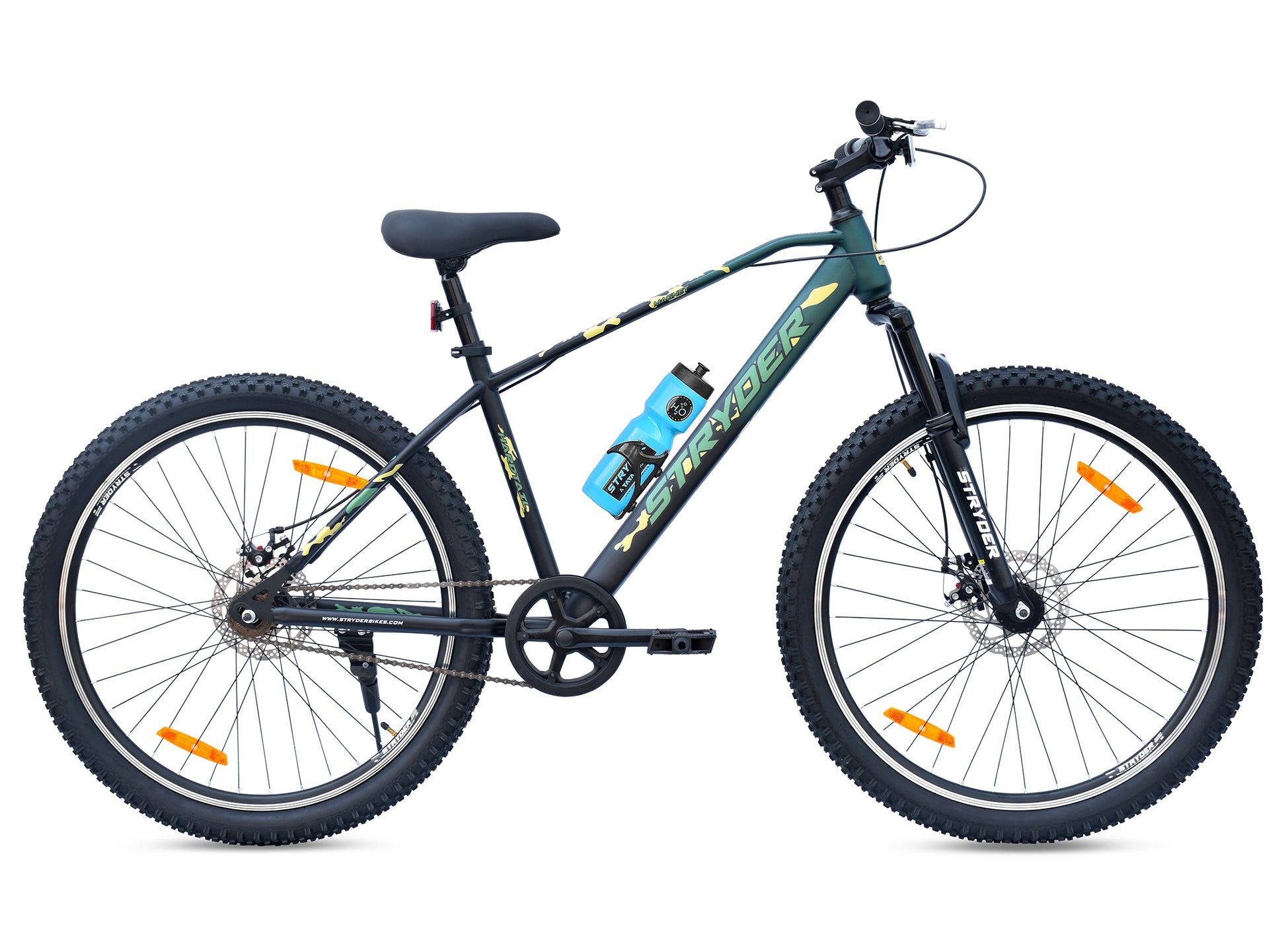 Black Military Green 27.5T Magnet Single Speed MTB Bike - black military green