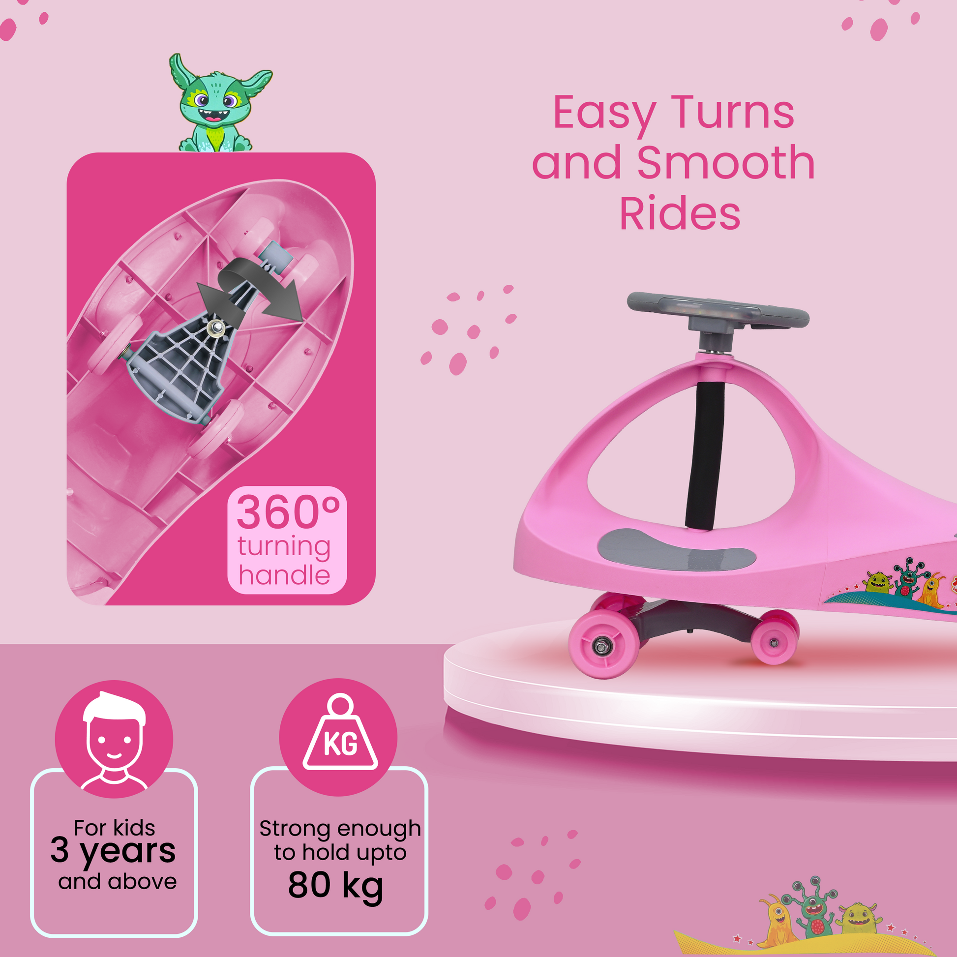 Tata Swing Car - Pink