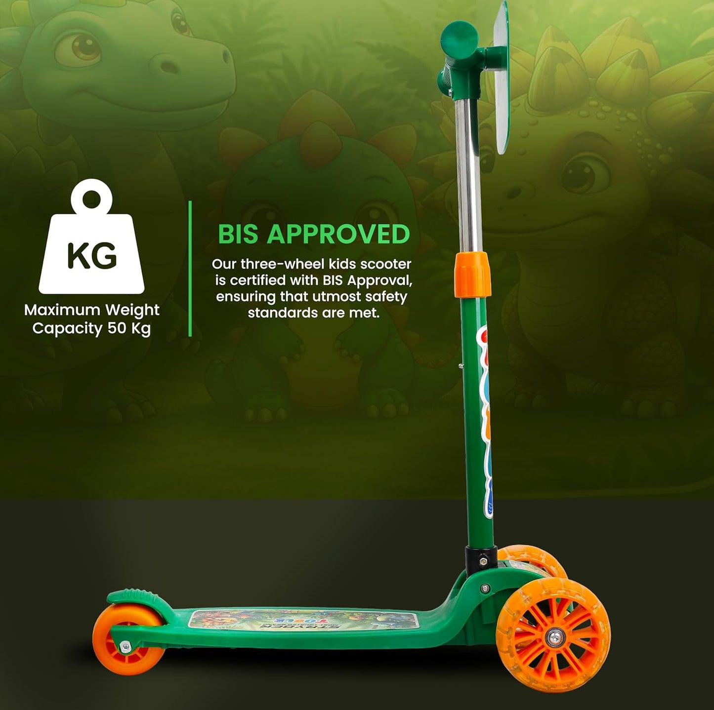 TODLR DINO Kick Scooter -Green