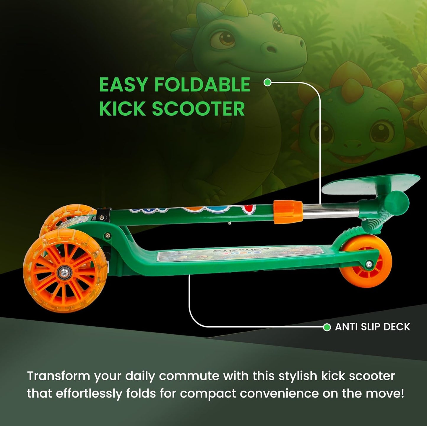 TODLR DINO Kick Scooter -Green