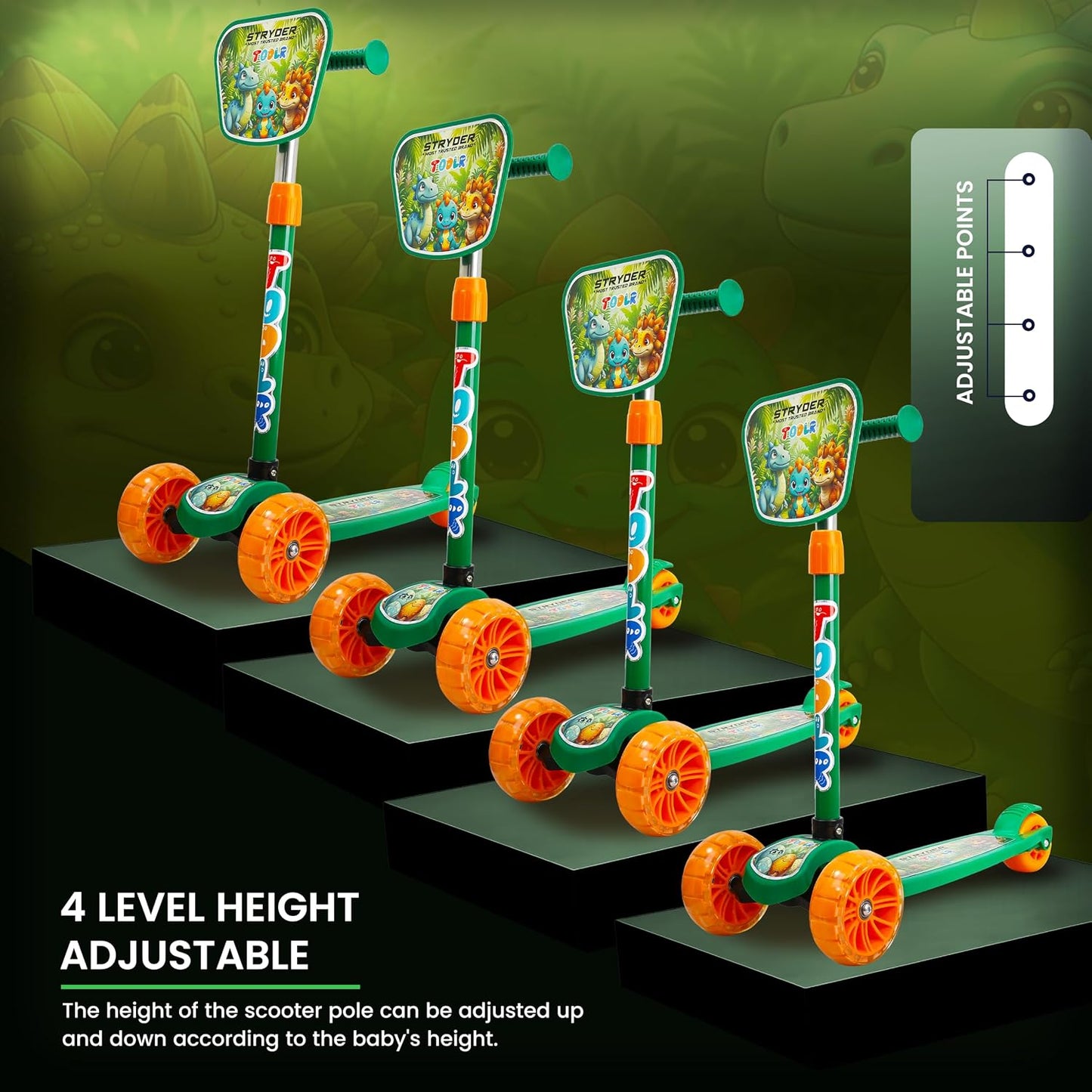 TODLR DINO Kick Scooter -Green