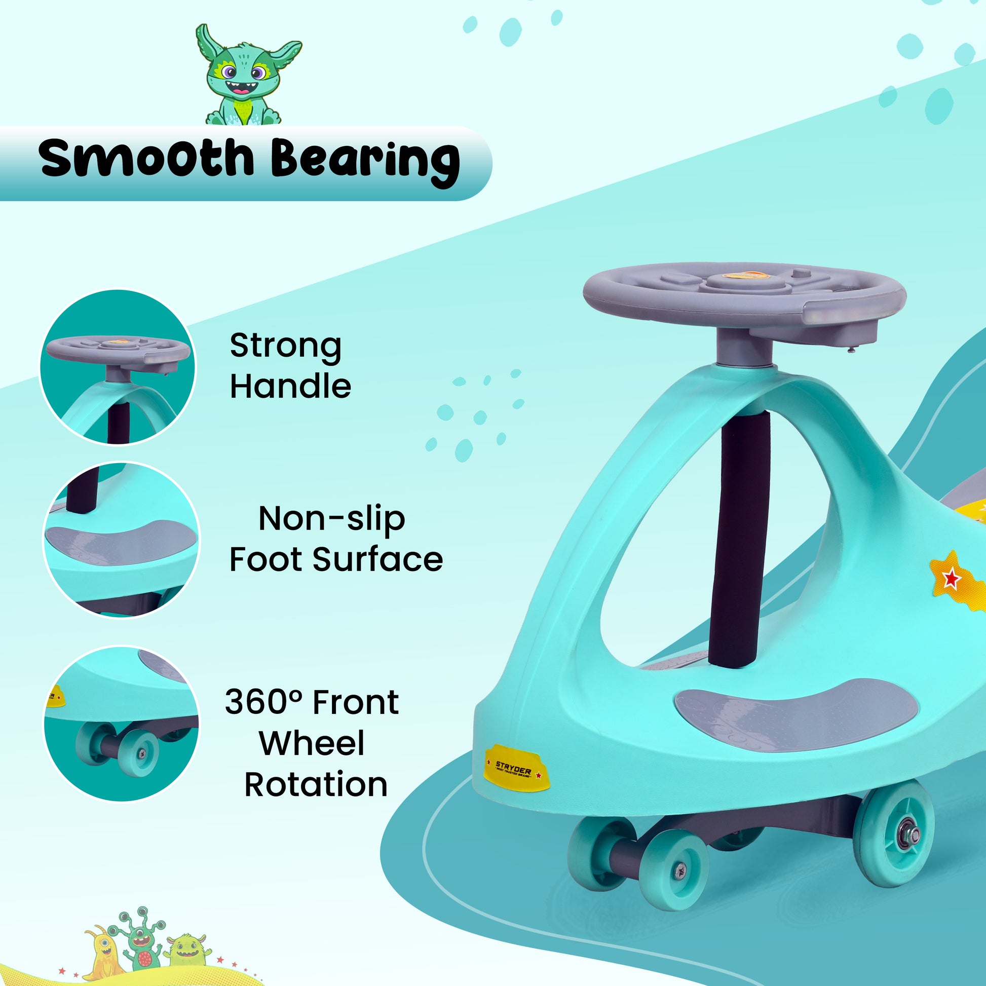 TODLR SWING CAR MUSIC/LIGHT - Seagreen