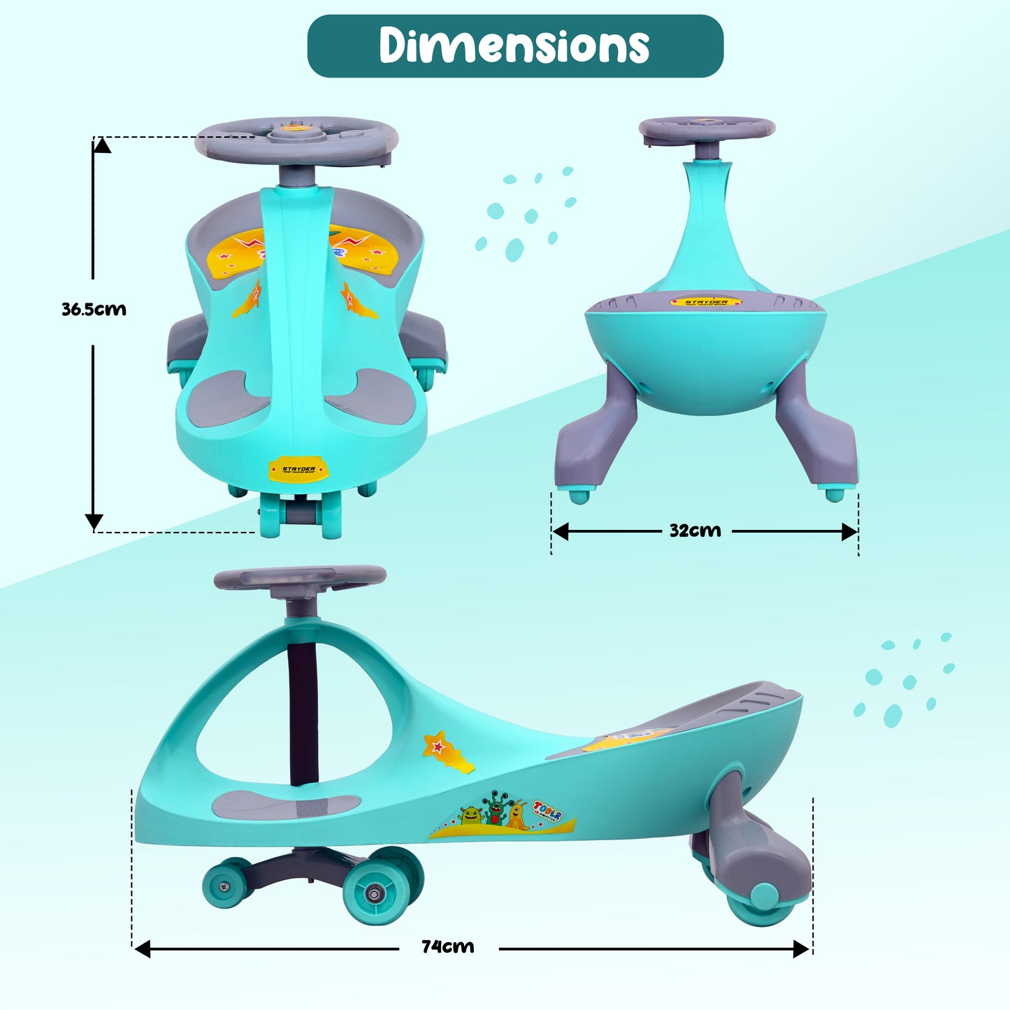 TODLR SWING CAR MUSIC/LIGHT - Seagreen