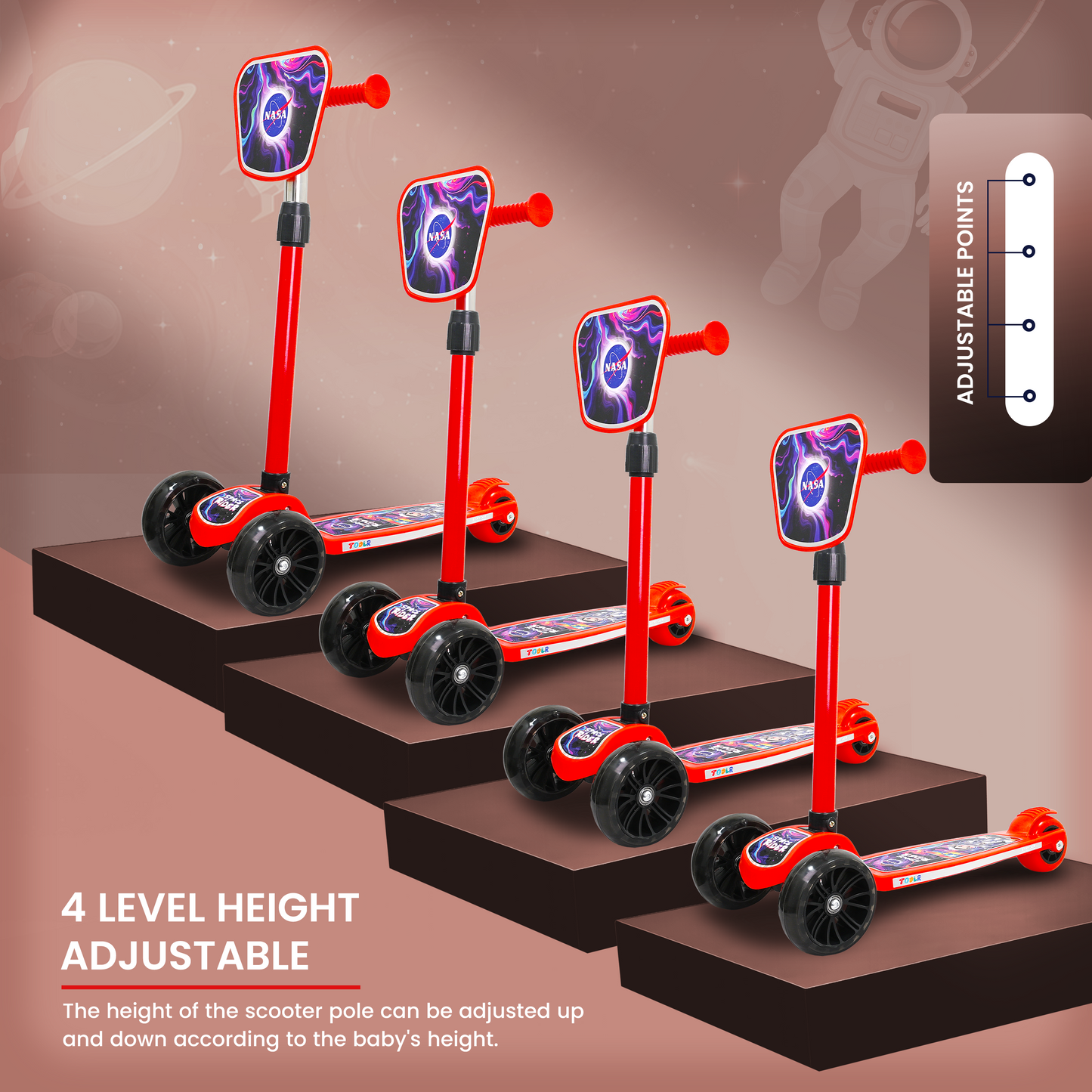 TODLR Nasa Kick Scooter - Red