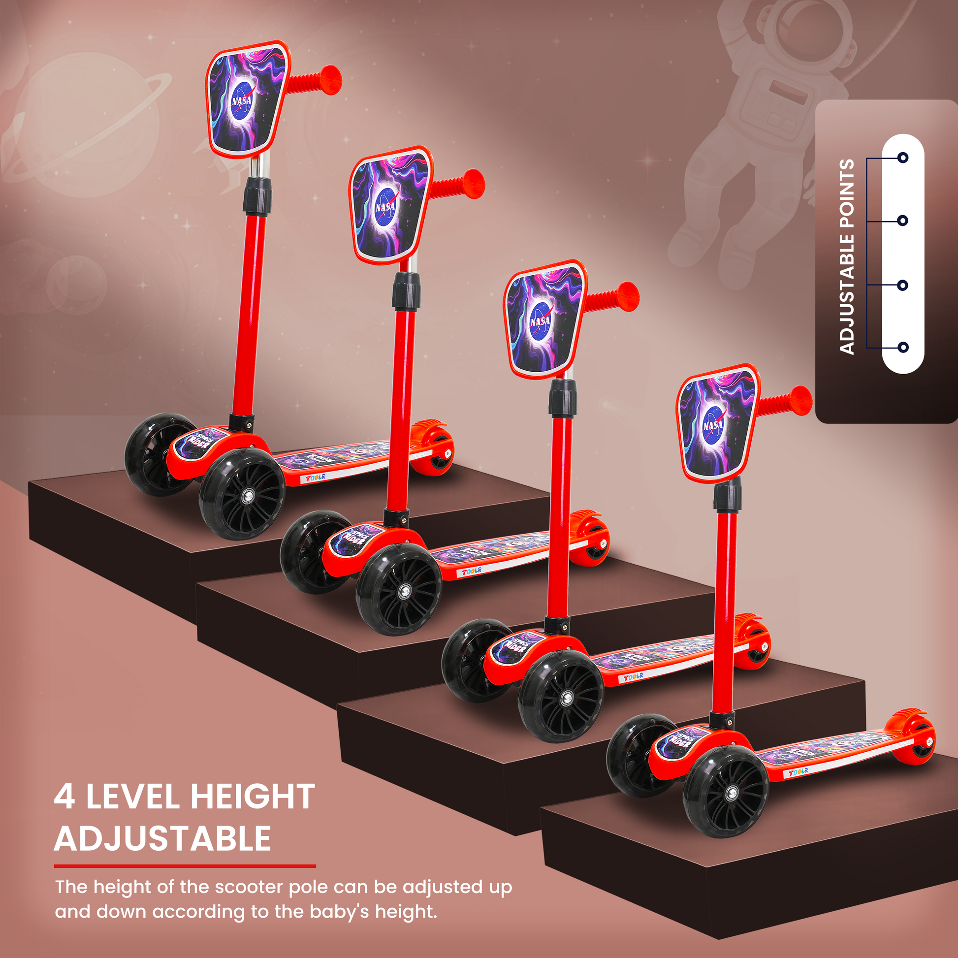 TODLR Nasa Kick Scooter - Red