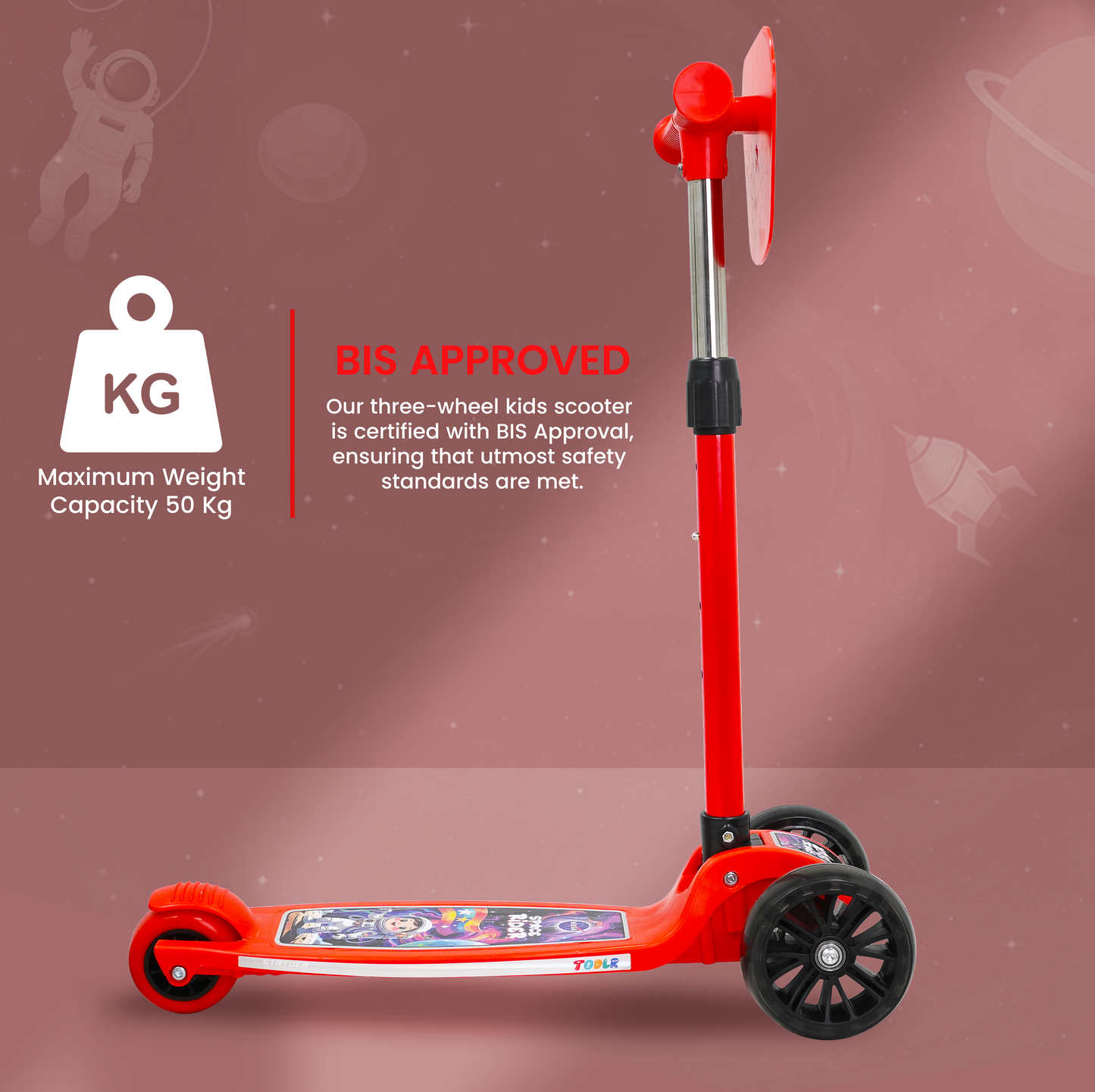 TODLR Nasa Kick Scooter - Red