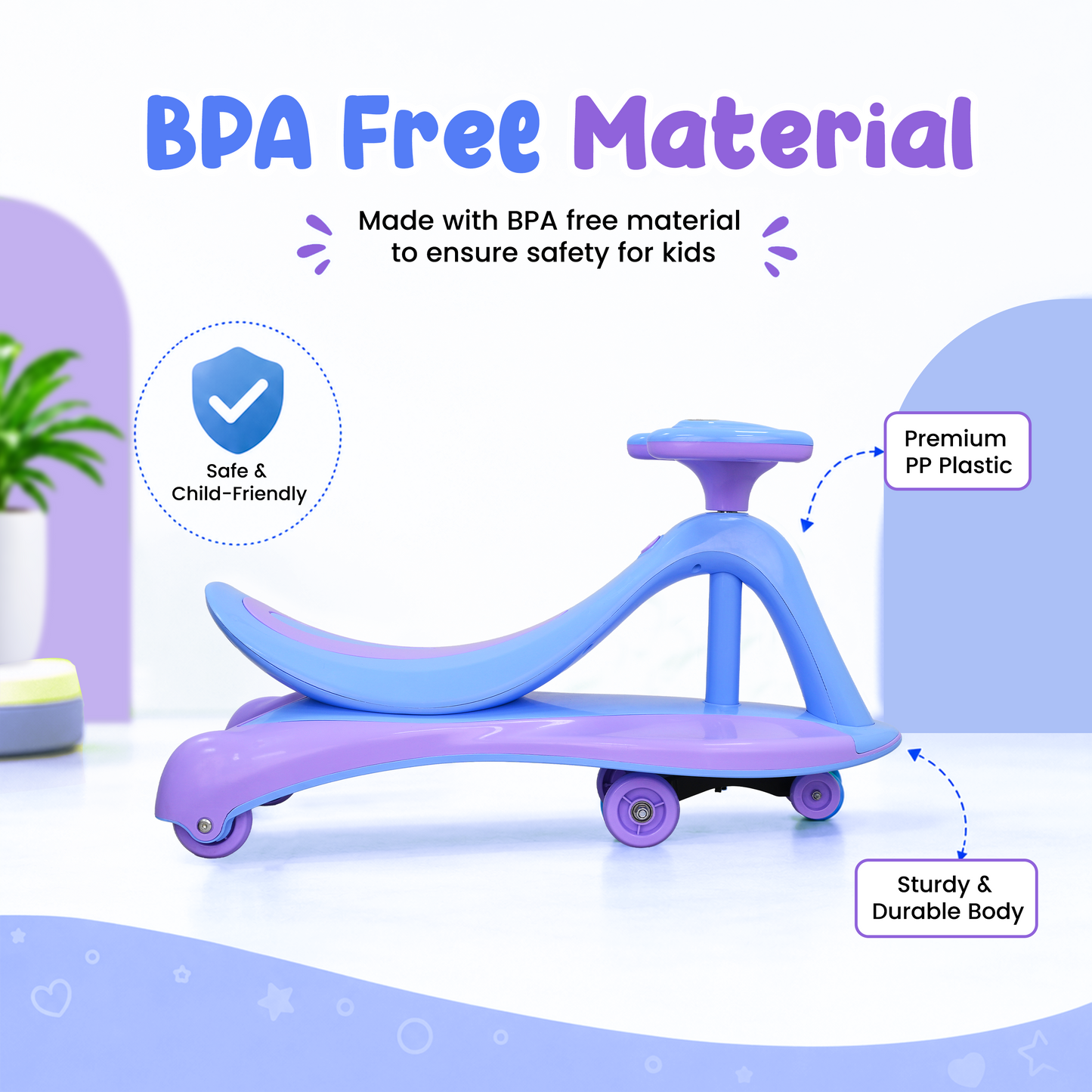TODLR SWING CAR Airo with Light & Music - Blue