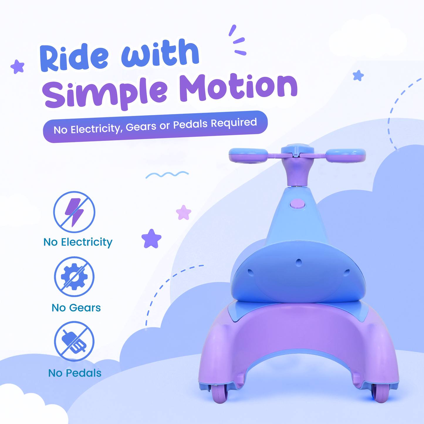 TODLR SWING CAR Airo with Light & Music - Blue
