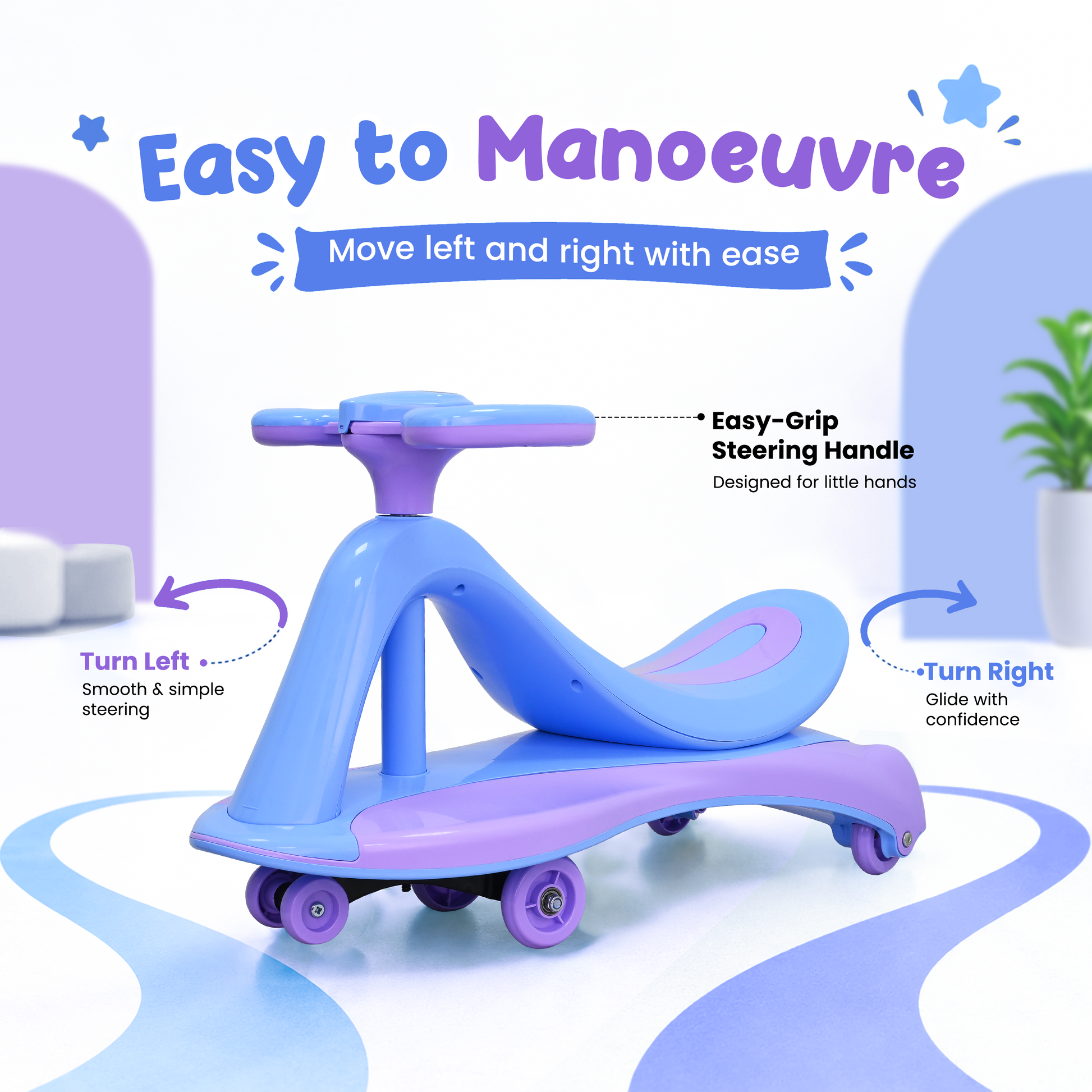 TODLR SWING CAR Airo with Light & Music - Blue