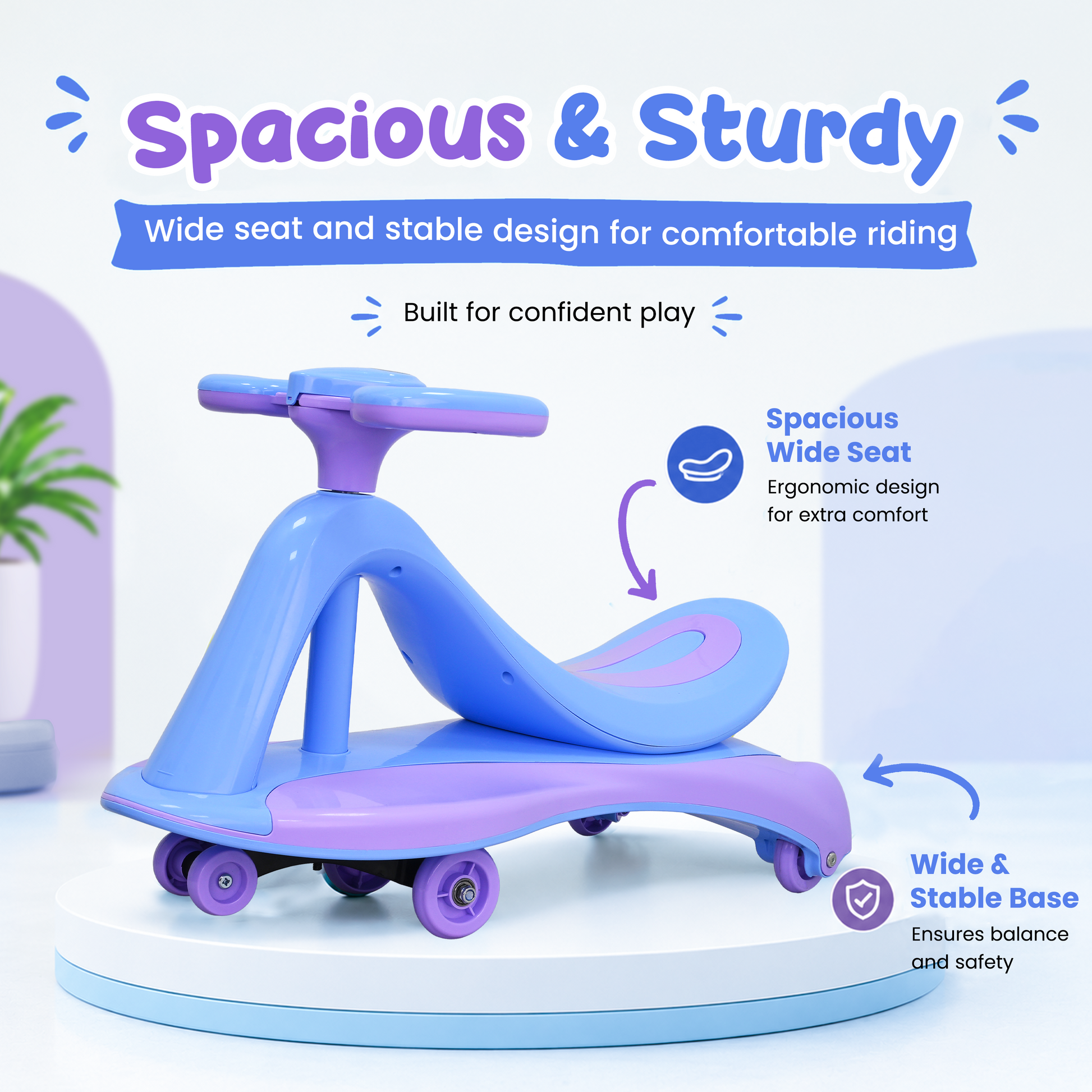 TODLR SWING CAR Airo with Light & Music - Blue