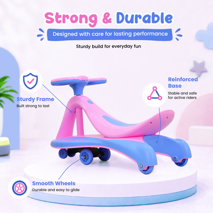 TODLR SWING CAR Airo with Light & Music - Pink