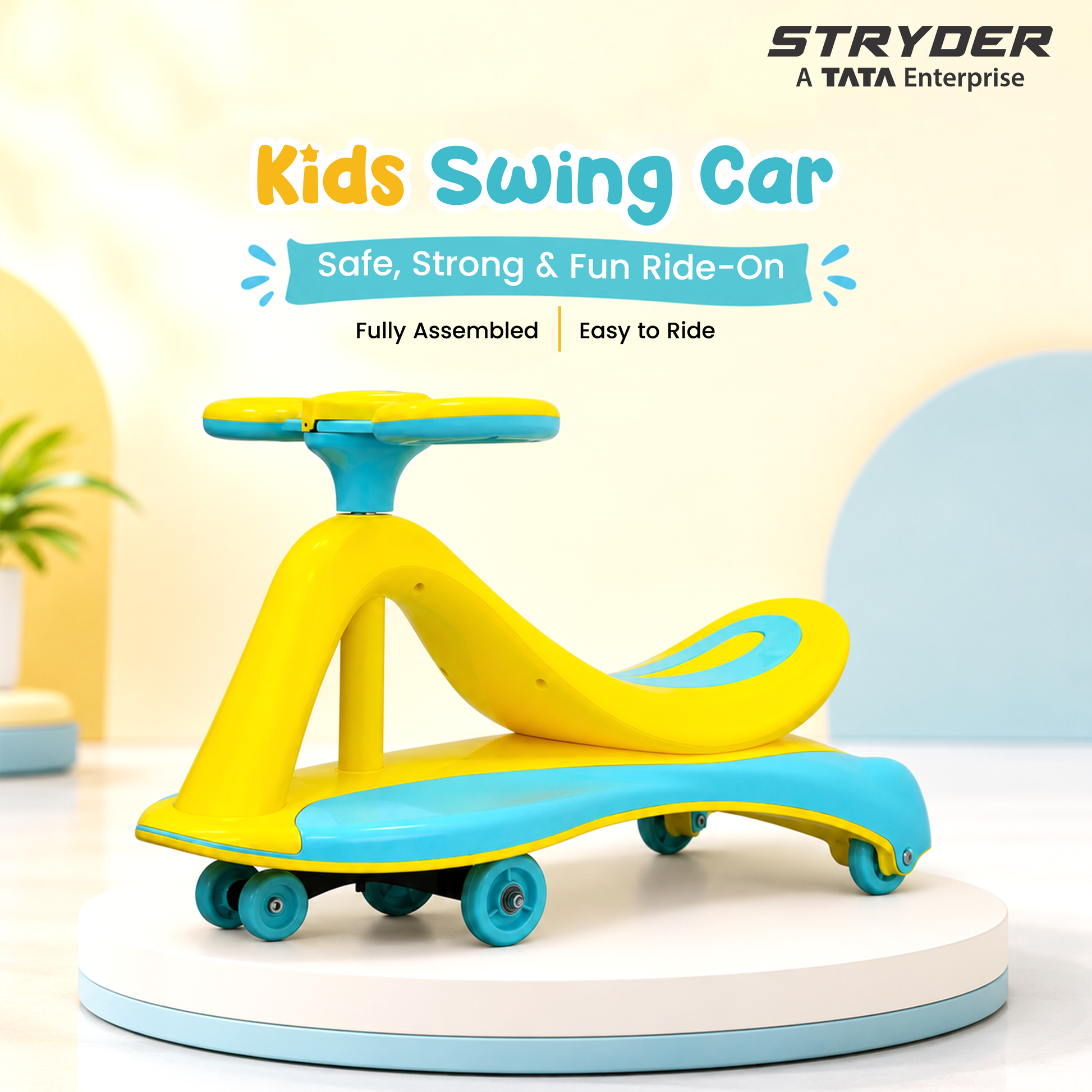 TODLR SWING CAR Airo with Light & Music - Yellow