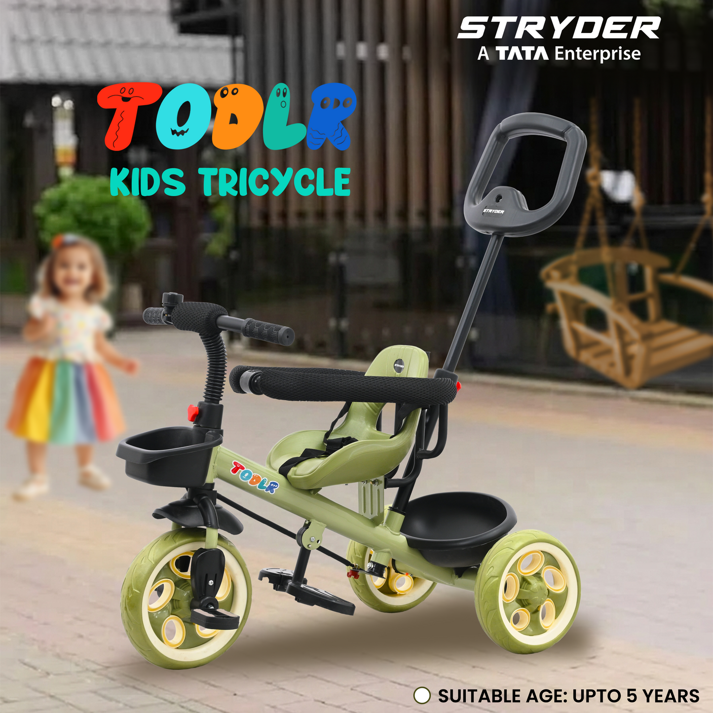 Nody Plus Tricycle With Parental Control & Harness - Green 
